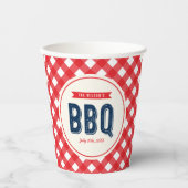 Red Gingham und Blue Summer GRILLEN Pappbecher (Vorderseite)