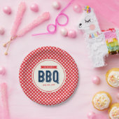 Red Gingham und Blue Summer GRILLEN Pappteller (Party)