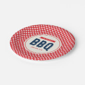 Red Gingham und Blue Summer GRILLEN Pappteller (Schrägansicht)