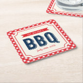 Red Gingham und Blue Summer GRILLEN Rechteckiger Pappuntersetzer (angewinkelt)