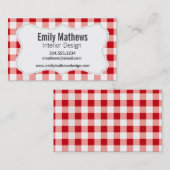 Red Gingham Visitenkarte (Vorne/Hinten)