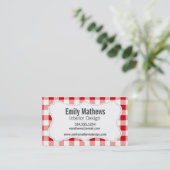 Red Gingham Visitenkarte (Stehend Vorderseite)