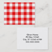 Red Gingham Visitenkarte (Vorne/Hinten)
