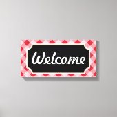 Red Gingham Welcome Sign Leinwand (Vorderseite)