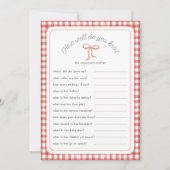 Red Gingham Wie gut Sie wissen, Dusche Game Einladung (Vorderseite)