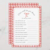 Red Gingham Wie gut Sie wissen, Dusche Game Einladung (Vorne/Hinten)
