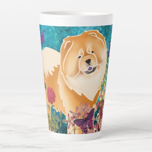 RED -GINKGO CHOW - Latte Tasse (Vorderseite)