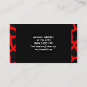 Red Giraffe Print Design Business Card Visitenkarte (Rückseite)