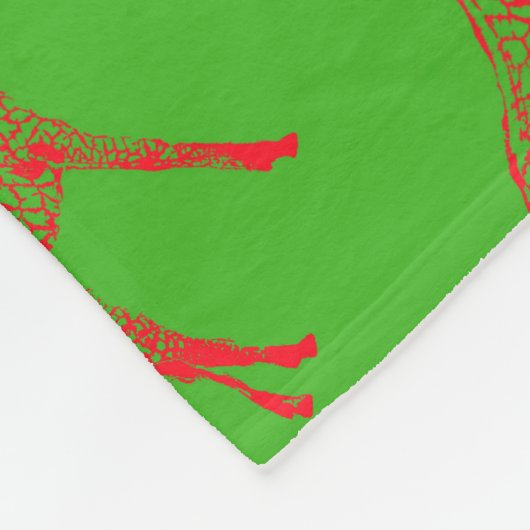 Red Giraffe Stencil Fleecedecke (Ecke)