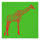 Red Giraffe Stencil Fotodruck (Vorne)