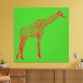Red Giraffe Stencil Leinwanddruck (Insitu (Wohnzimmer))
