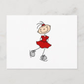 Red Girl Ice Skater T - Shirt und Geschenke Postkarte (Vorderseite)