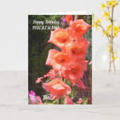 Red Gladioli Flowers Template Karte (Gelbe Blume)