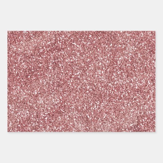 Red Glam Glitzer Streifen Geschenkpapier Set (Vorderseite 3)