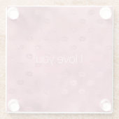 Red Glam Glitzy Lips Kisses Liebe Glasuntersetzer (Rückseite)