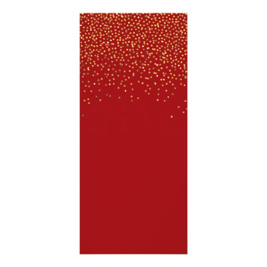 Red & Glam Gold Confetti Wedding Menü (Hinten)