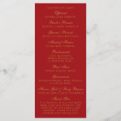 Red & Glam Gold Confetti Wedding Program Programm (Rückseite)