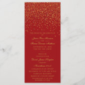 Red & Glam Gold Confetti Wedding Program Programm (Vorderseite)
