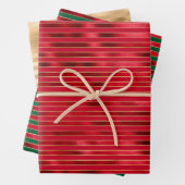 Red Glam Gold Glam Streifen Geschenkpapier Set (Beispiel)