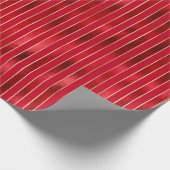 Red Glam Gold Streifen Geschenkpapier (Ecke)