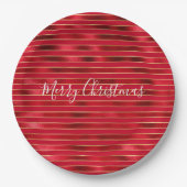 Red Glam Gold Streifen Pappteller (Vorderseite)