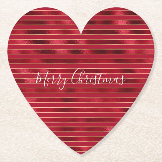 Red Glam Gold Streifen Untersetzer (Vorderseite)