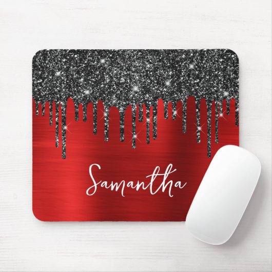 Red Glam Name für den Glitzer Black Drilling Mousepad (Mit Mouse)