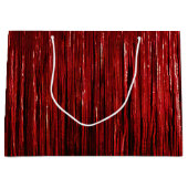 Red Glam Tinsel Stripes Große Geschenktüte (Vorderseite)