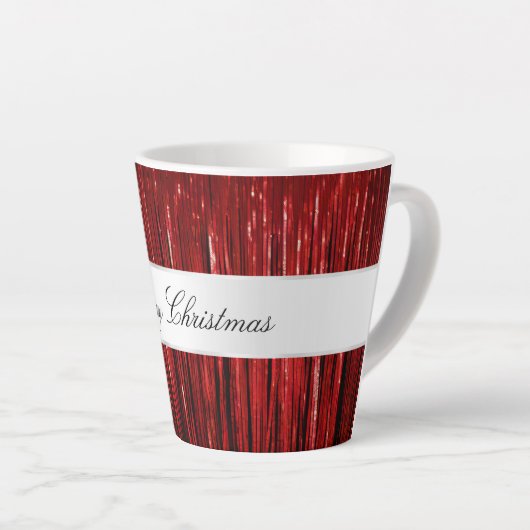 Red Glam Tinsel Stripes Milchtasse (Rechte Ecke)