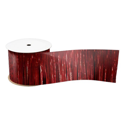 Red Glam Tinsel Stripes Satinband (Spule)