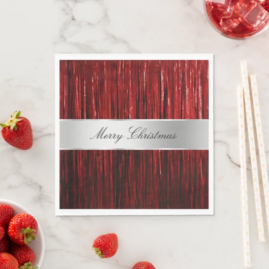Red Glam Tinsel Stripes Serviette (Beispiel)