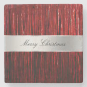 Red Glam Tinsel Stripes Steinuntersetzer (Vorderseite)
