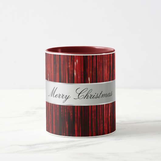 Red Glam Tinsel Stripes Tasse (Zentrum)