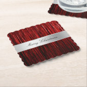 Red Glam Tinsel Stripes Untersetzer (angewinkelt)