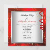 Red Glamour Night Cocktails Champagne Party Einladung (Rückseite)