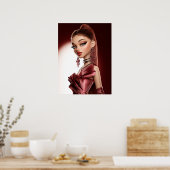Red Glamour Print, Value Poster Paper (Semi-Gloss) (Küche)