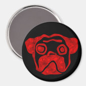 Red Glass Mops Magnet (Vorderseite/Rückseite)