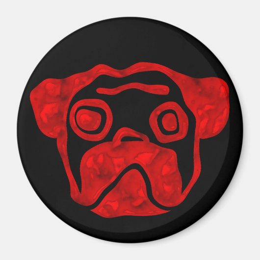 Red Glass Mops Magnet (Vorne)