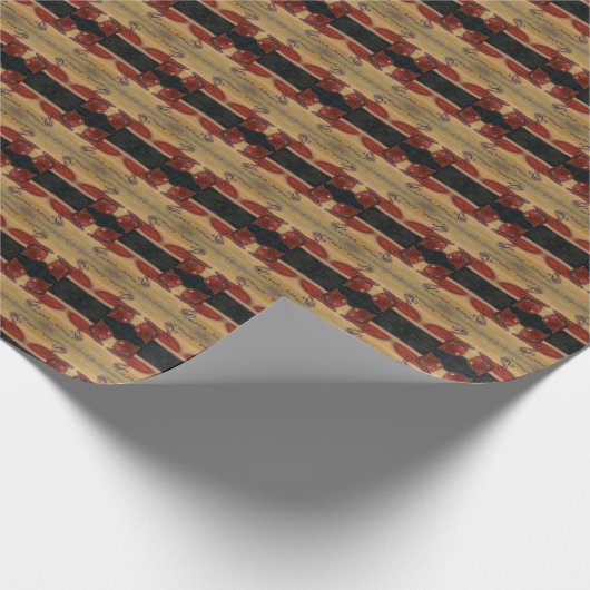 "Red Glass Ornament" Mirrored Gift Wrap Geschenkpapier (Ecke)