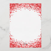 Red Glitter Border White Christmas Party Folieneinladung (Rückseite)