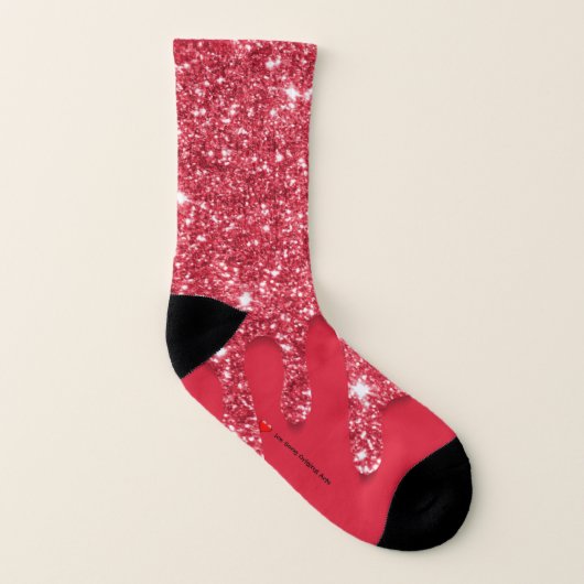 Red glitter drip Astec  Socks Socken (Rechts - Außen)