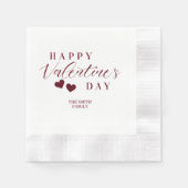 Red Glitter Happy Valentine's Day Hearts Serviette (Vorderseite)