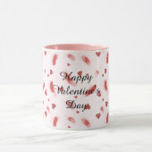 Red Glitter Hearts Streaks Valentine's Day Tasse (Zentrum)