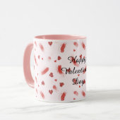 Red Glitter Hearts Streaks Valentine's Day Tasse (Vorderseite Links)