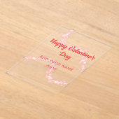 Red glitter lines happy Valentine's day spiral nam Acryleinladungen (Ablage )