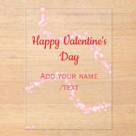 Red glitter lines happy Valentine's day spiral nam Acryleinladungen