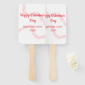 Red glitter lines happy Valentine's day spiral nam Fächer (Vorne und Hinten)