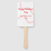 Red glitter lines happy Valentine's day spiral nam Fächer (Rückseite)