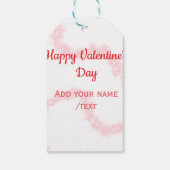 Red glitter lines happy Valentine's day spiral nam Geschenkanhänger (Rückseite)