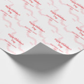 Red glitter lines happy Valentine's day spiral nam Geschenkpapier (Ecke)